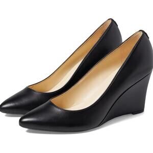 Nine‎ West Leather Womens Cal 9X9 Padded Pointed Toe Wedge Heels Shoes Size 7